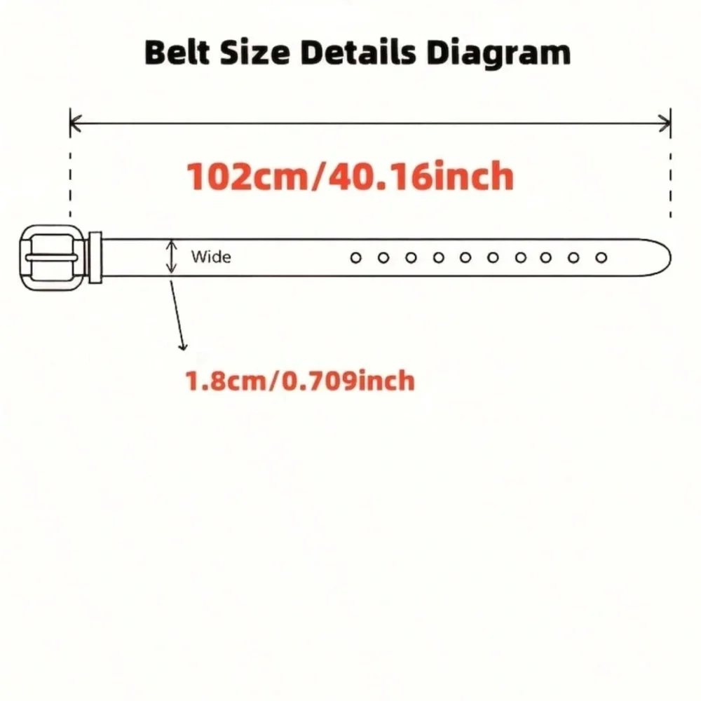 Black or Brown PU Leather Belt Gold Tone Rectangular Buckle